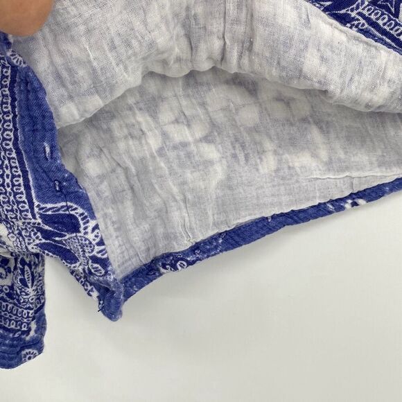 Anthropologie RAGA Off Shoulder‎ Boho Pompom Romper Blue XS - Picture 10 of 13